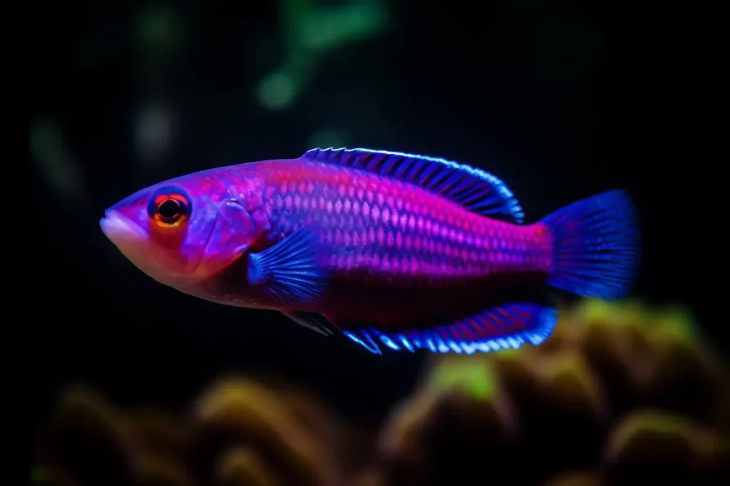 Bright-pink-blue-fish-with-blue-tail